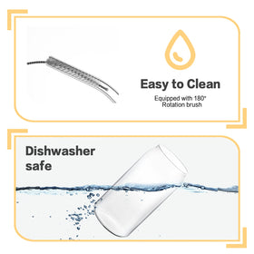 HOMBERKING cleaning brushes included help reach curved straw interiors