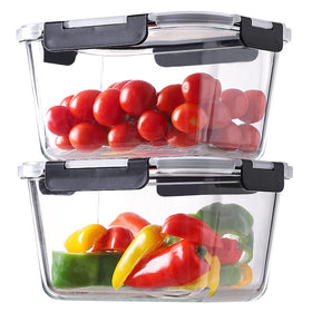 HOMBERKING 1800 ml rectangle glass container for meal prep and leftovers.