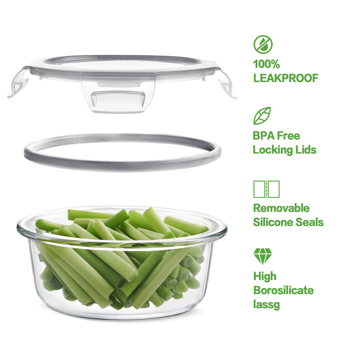 HOMBERKING 24pc rectangle 1040ml container, great for bulk prep and family meals.