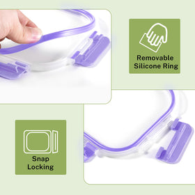 HOMBERKING 320ml square glass container for side dishes and on-the-go meals.