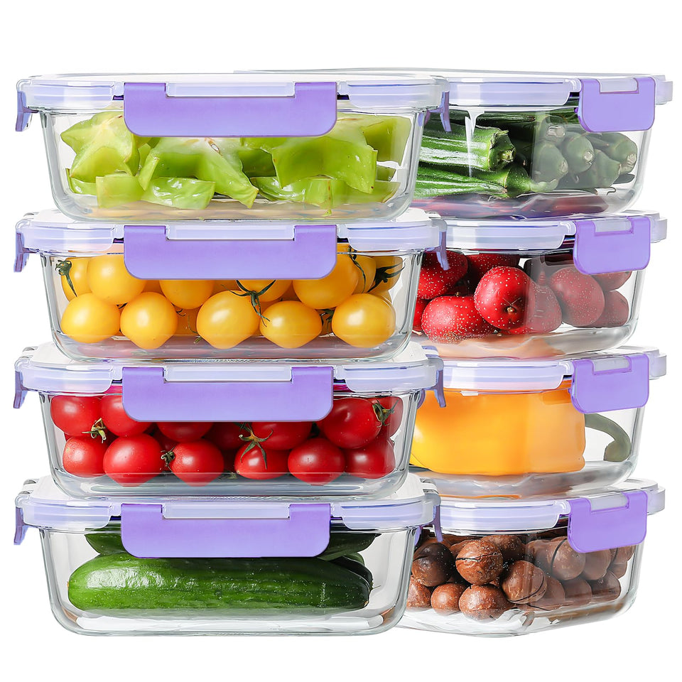 Homberking 36oz glass meal prep container with clear borosilicate glass for everyday use