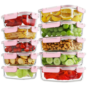 HOMBERKING 36oz rectangle glass container for meal prep and leftovers