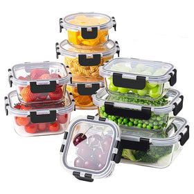 HOMBERKING 370ml rectangle glass container for portioned meals and snacks