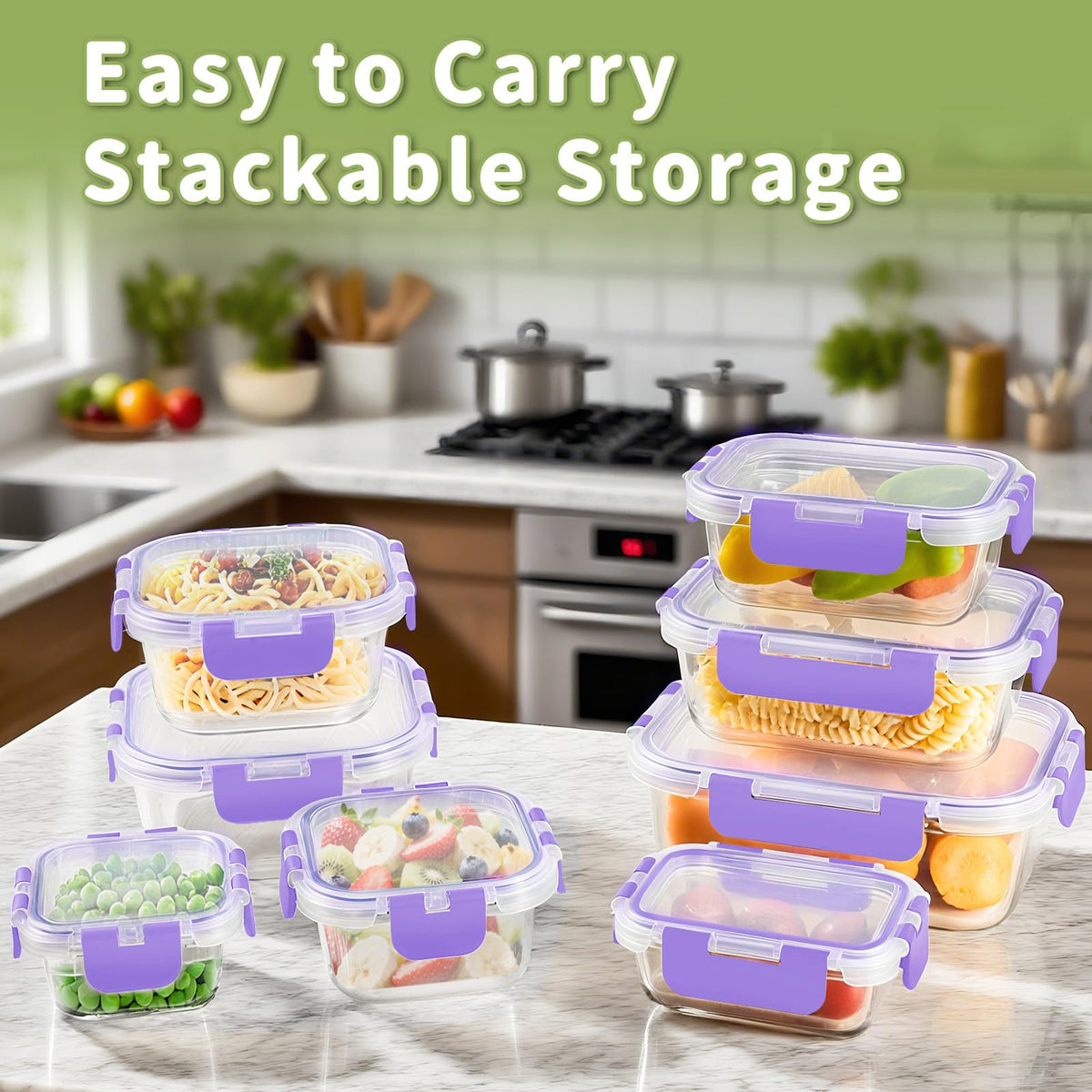 HOMBERKING 370ml rectangular glass container for leftovers and portions.