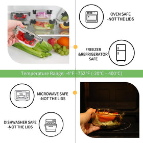 HOMBERKING 520ml square glass container perfect for lunch and snacks