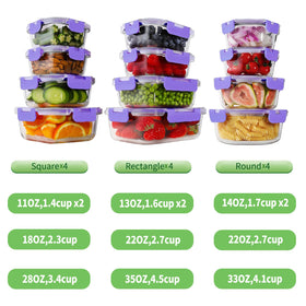 HOMBERKING 630ml rectangle container keeps lids secure for fresh leftovers.