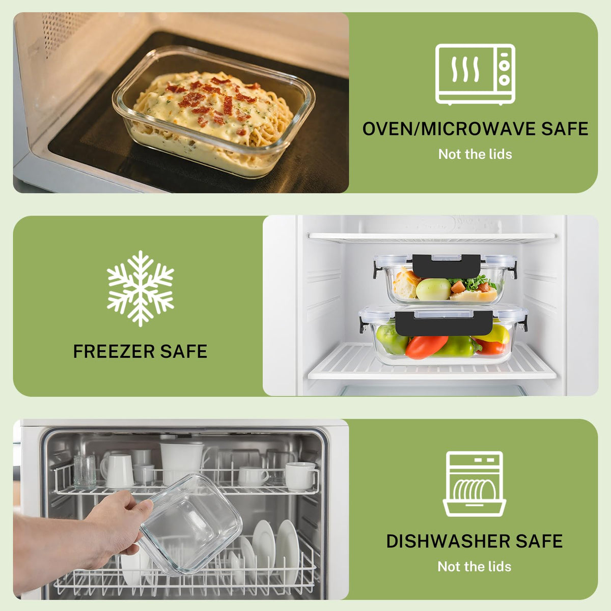 Homberking 640ml rectangle container for hearty lunches and family meals.