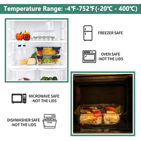 HOMBERKING BPA-free lids with silicone seal keep foods fresh.