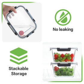 HOMBERKING dishwasher-safe glass container for quick cleaning.