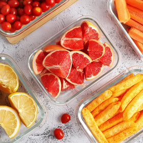 HOMBERKING containers organized in kitchen for meal prep and storage