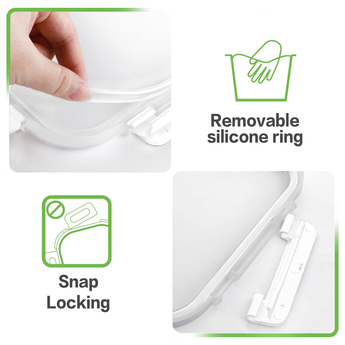 HOMBERKING leak-proof snap-lock lid demonstrating secure seal
