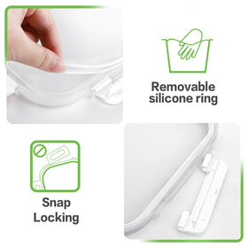 HOMBERKING leak-proof snap-lock lid demonstrating secure seal