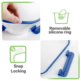 Homberking locking lid with silicone seal for leak-proof food transport.