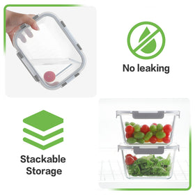 HOMBERKING oven-safe glass container perfect for reheating leftovers.