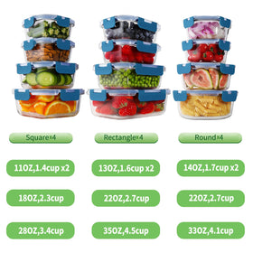 HOMBERKING rectangle 1040ml container blue lid, great for bulk meals