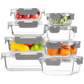 HOMBERKING rectangular 200ml container shows clear borosilicate glass for easy meal prep
