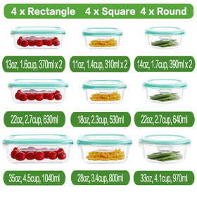 HOMBERKING rectangular 630ml glass container ideal for batch-ready lunches and leftovers.