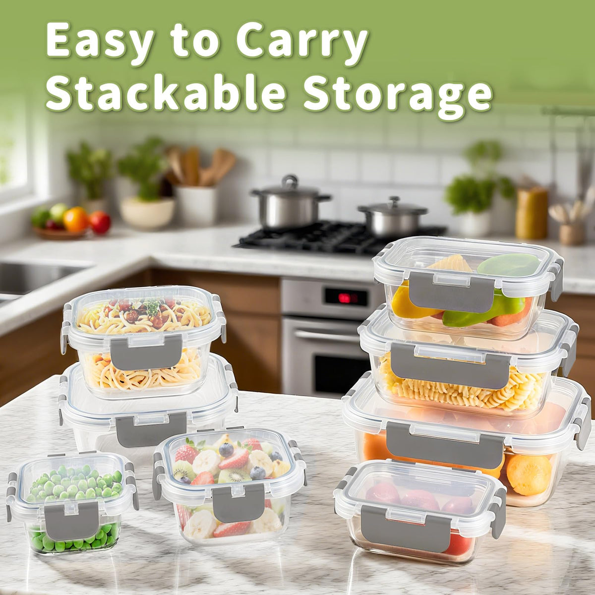 HOMBERKING rectangular 640ml container versatile for lunches and batch cooking