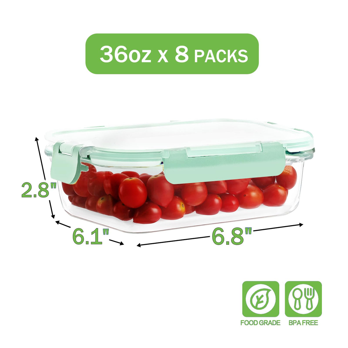 Close-up of HOMBERKING snap-lock lid showing silicone seal for freshness.