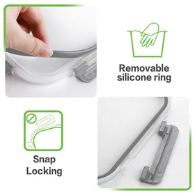HOMBERKING snap-lock lids with silicone seal ensure leak-proof storage