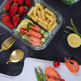 HOMBERKING stackable glass containers save kitchen space and streamline storage.
