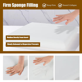 HOMBYS 3-inch foam cushion detail highlights high-density support and contouring.