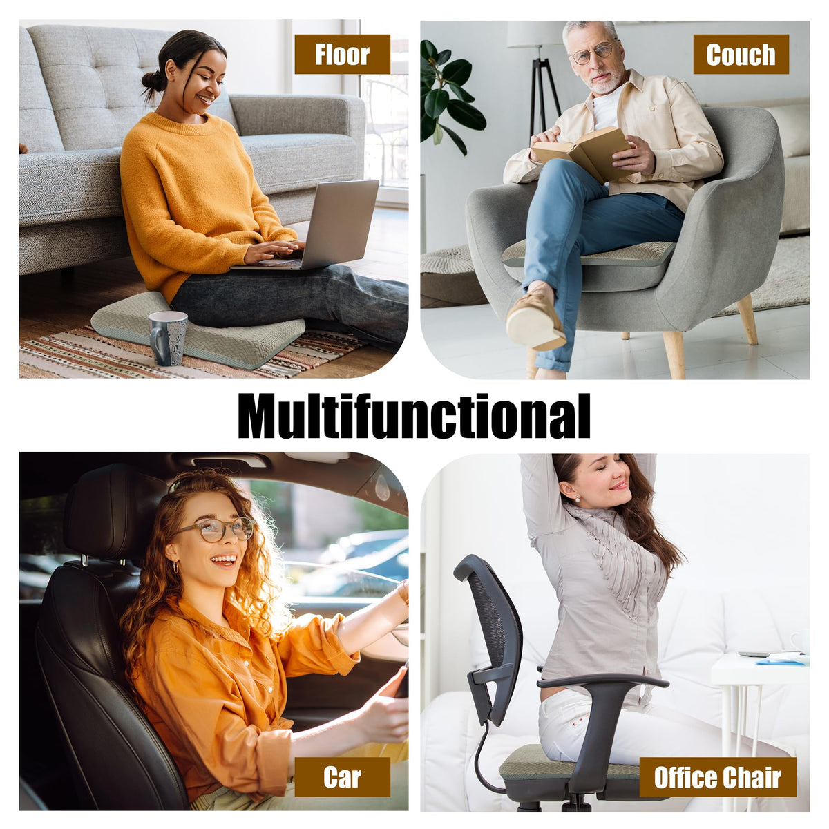 HOMBYS large 20x20 cushion in coffee, fits recliners and sofas.