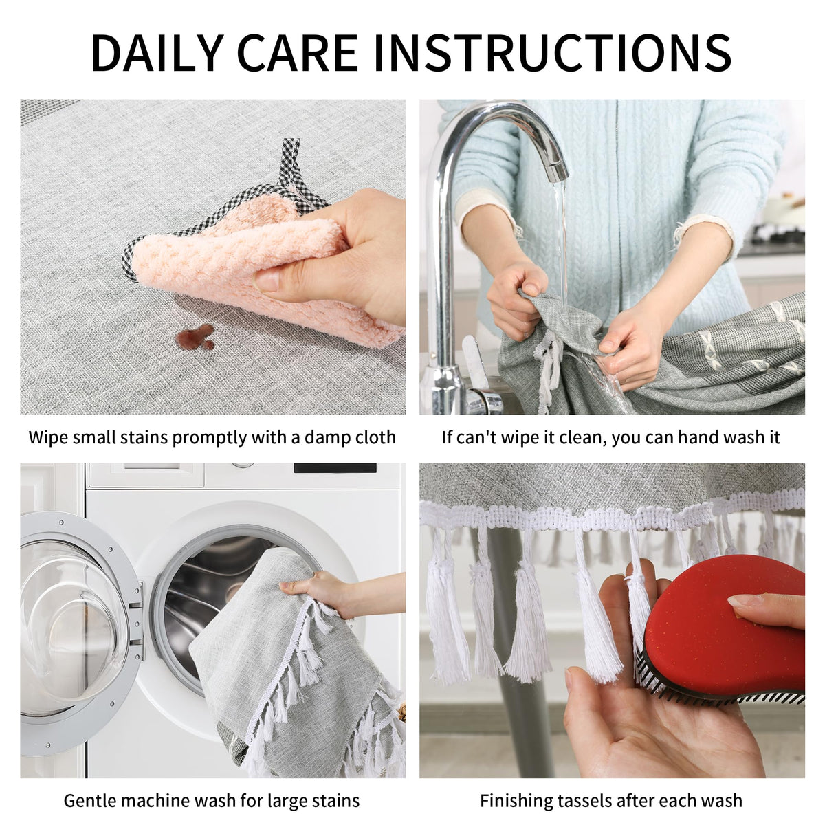 HOMBYS machine-washable tablecloth is easy to care for after parties.