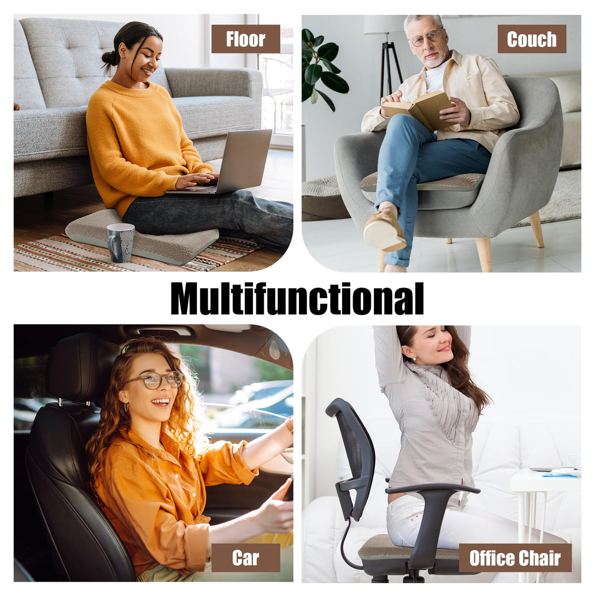 HOMBYS non-slip backing keeps cushion secure on recliners