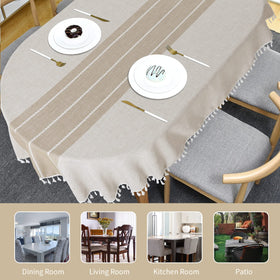 HOMBYS 60x84 tablecloth suits oval tables with generous drape and protection.