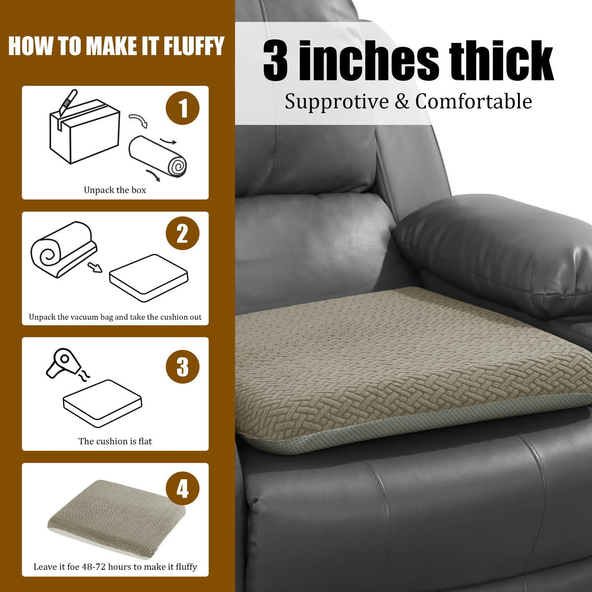 HOMBYS plush knit fabric close-up emphasizes soft, durable tufted finish.