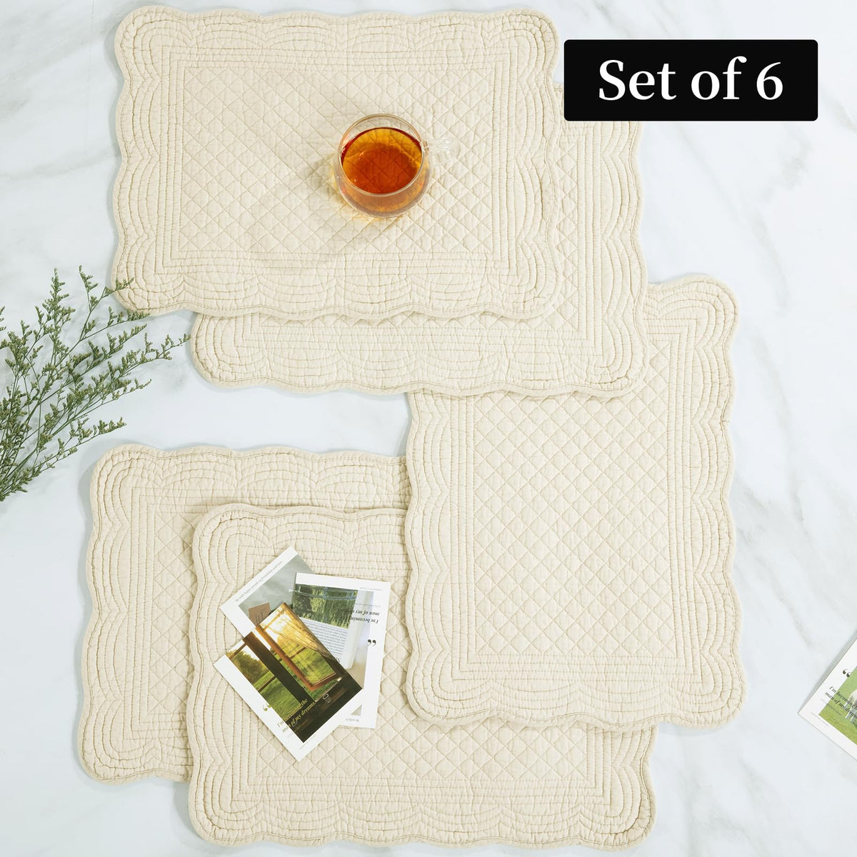 HOMBYS placemats rollable for space-saving storage after meals.