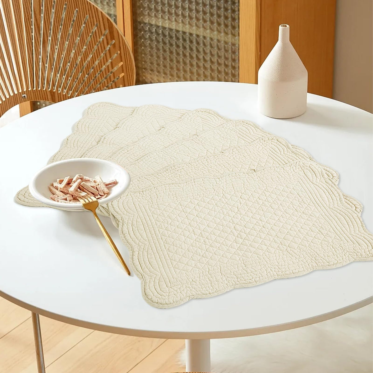 HOMBYS flax placemats complement rustic table settings beautifully.