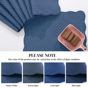 HOMBYS quilted placemats in 13x18 size provide generous coverage for family dining.
