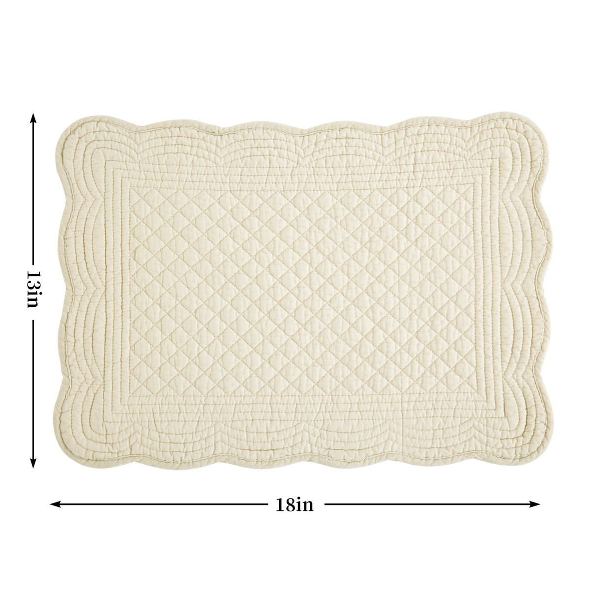 HOMBYS quilted placemats set of six rectangular 13x18 for larger meals.