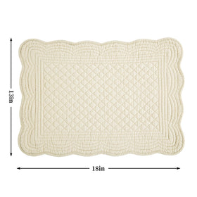 HOMBYS quilted placemats set of six rectangular 13x18 for larger meals.