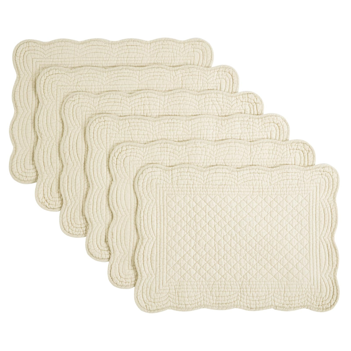 HOMBYS quilted placemats set of six highlight soft cotton texture for everyday dining.