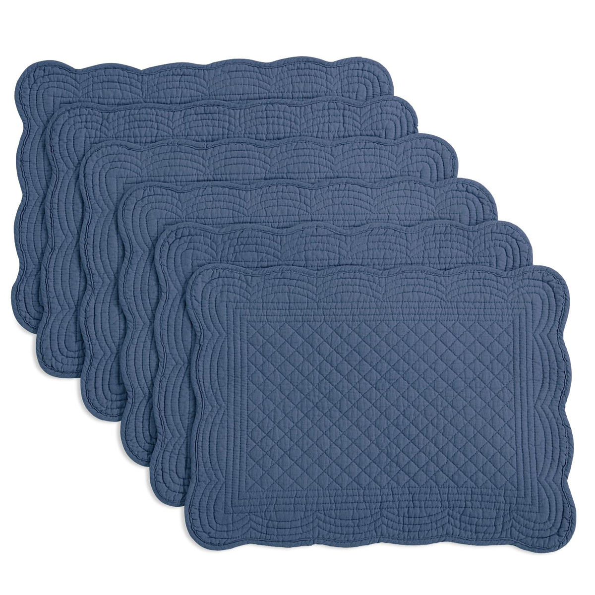 HOMBYS quilted placemats show soft cotton texture for cozy meals.