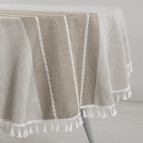 HOMBYS soft microfiber tablecloth provides a plush feel for family dinners.