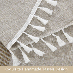 HOMBYS tassel-edged tablecloth creates a refined look for holiday meals.