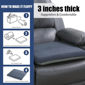 HOMBYS three-inch high density foam contours to hips for balanced support