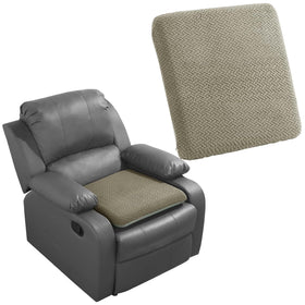 HOMBYS tufted furry recliner cushion in coffee, front view, for easy seating and comfort.