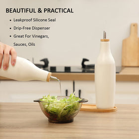 HOMCDALY opaque porcelain blocks light to preserve oil flavor and freshness.