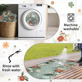 Homcomoda laundry room rug provides soft comfort during chores.