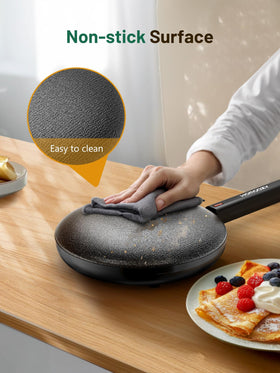 Homcozy crepe maker handle design closeup with comfortable grip