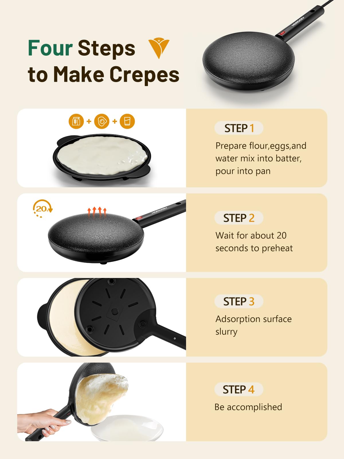 Homcozy non-stick coating showing easy cleaning after cooking