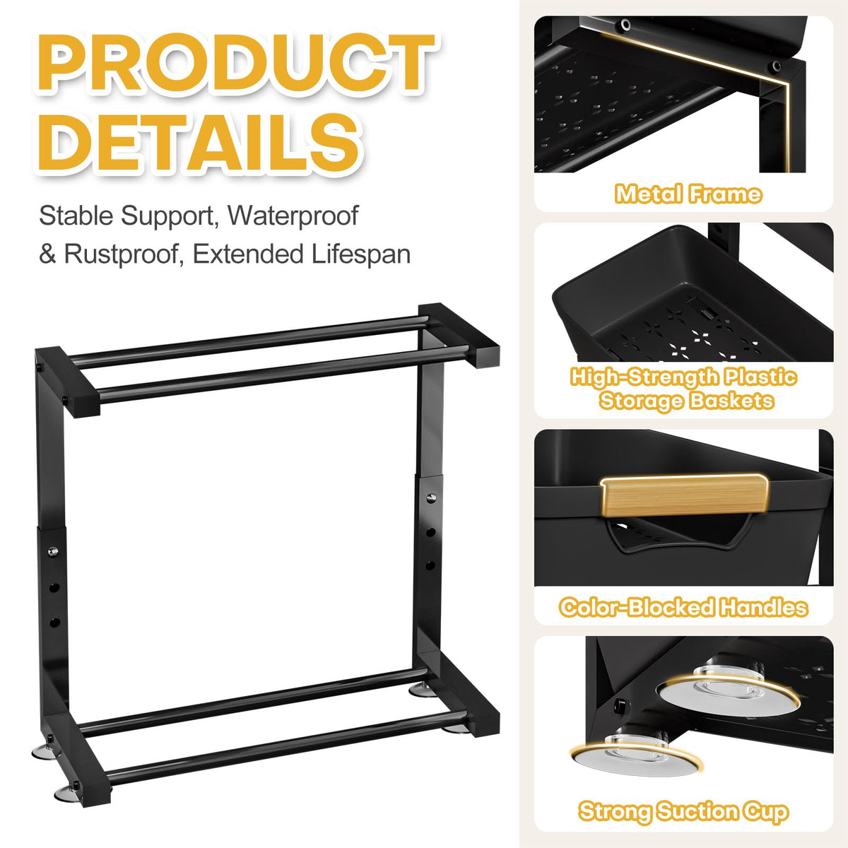 Homde multi-scene storage solution for kitchen, bathroom, or laundry.