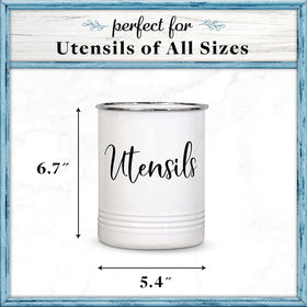 Home Acre Designs compact countertop organizer with stainless rim saves valuable counter space.