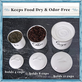 Home Acre Designs canisters feature a stainless steel rim for durable daily use.