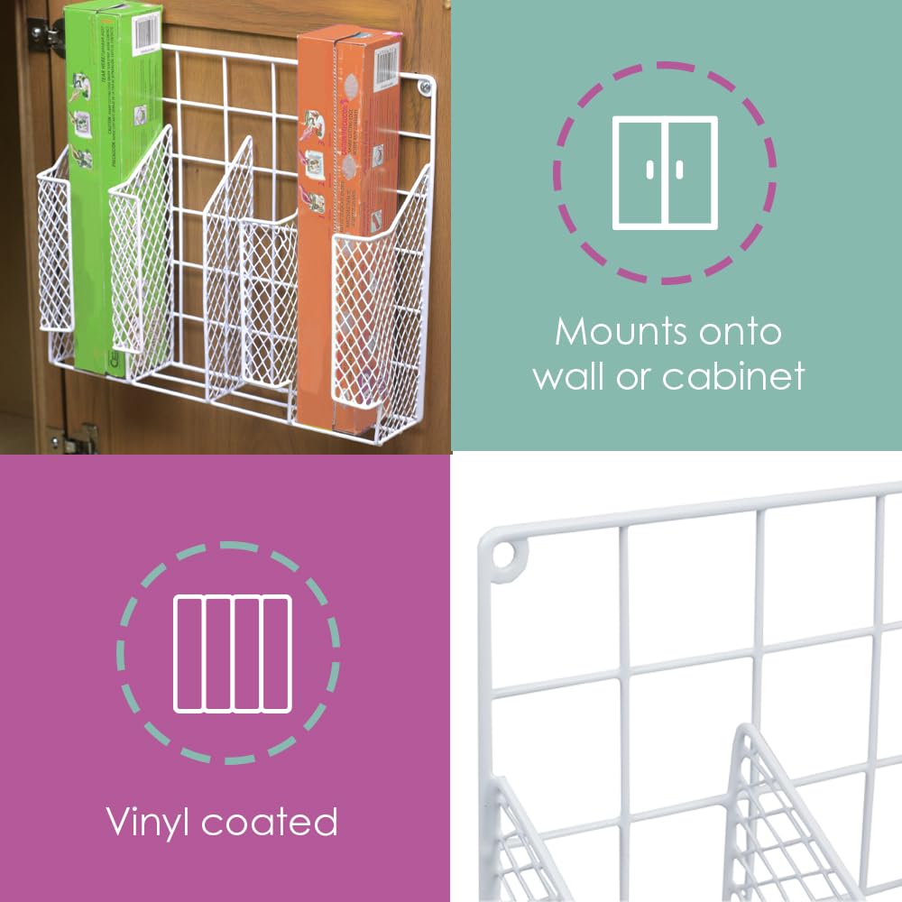 Home Basics aluminum foil storage keeps foil rolls tidy and ready.